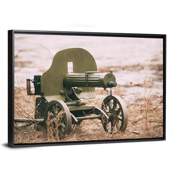 Heavy Machine Gun Canvas Wall Art-3 Horizontal-Gallery Wrap-25" x 16"-Tiaracle