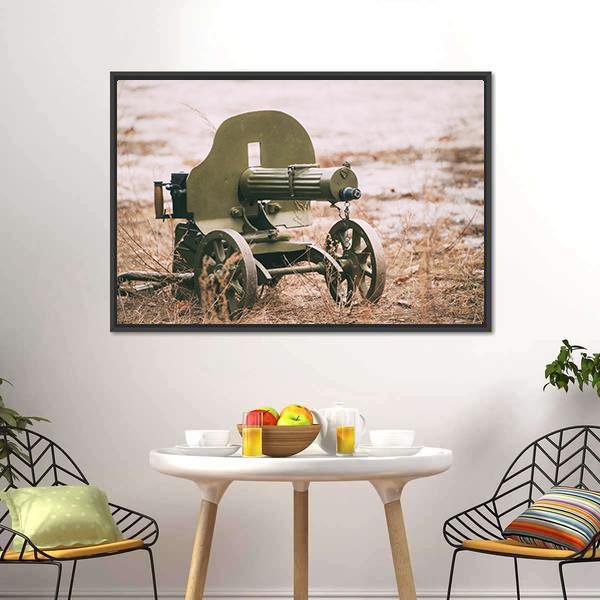Heavy Machine Gun Canvas Wall Art-3 Horizontal-Gallery Wrap-25" x 16"-Tiaracle