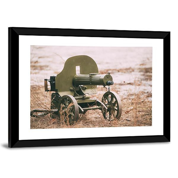 Heavy Machine Gun Canvas Wall Art-3 Horizontal-Gallery Wrap-25" x 16"-Tiaracle