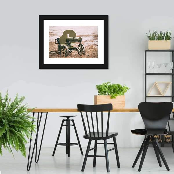 Heavy Machine Gun Canvas Wall Art-3 Horizontal-Gallery Wrap-25" x 16"-Tiaracle