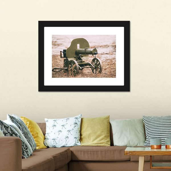 Heavy Machine Gun Canvas Wall Art-3 Horizontal-Gallery Wrap-25" x 16"-Tiaracle