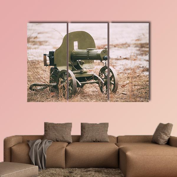 Heavy Machine Gun Canvas Wall Art-3 Horizontal-Gallery Wrap-37" x 24"-Tiaracle