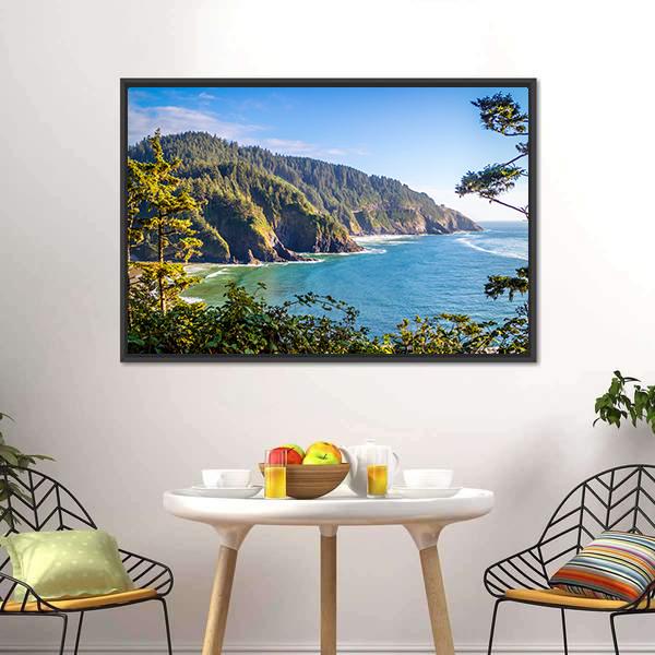 Heceta Head Lighthouse State Park Canvas Wall Art-3 Horizontal-Gallery Wrap-25" x 16"-Tiaracle