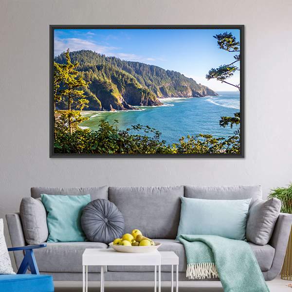 Heceta Head Lighthouse State Park Canvas Wall Art-3 Horizontal-Gallery Wrap-25" x 16"-Tiaracle
