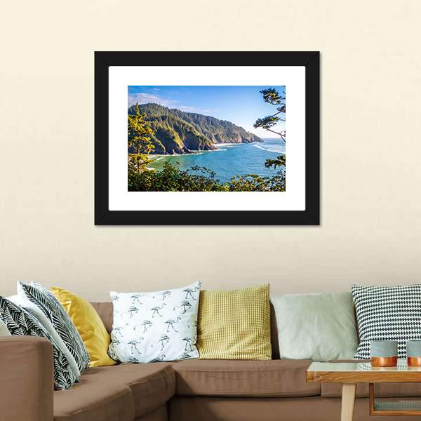 Heceta Head Lighthouse State Park Canvas Wall Art-3 Horizontal-Gallery Wrap-25" x 16"-Tiaracle