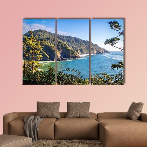 Heceta Head Lighthouse State Park Canvas Wall Art-3 Horizontal-Gallery Wrap-37" x 24"-Tiaracle