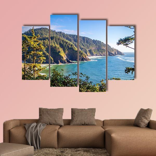 Heceta Head Lighthouse State Park Canvas Wall Art-4 Pop-Gallery Wrap-50" x 32"-Tiaracle