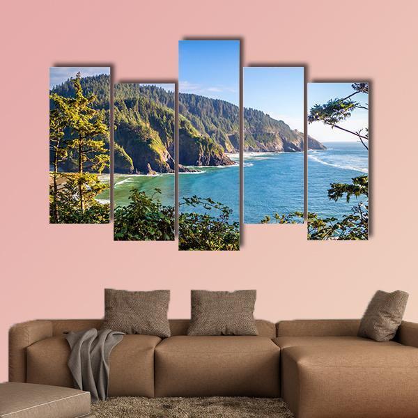 Heceta Head Lighthouse State Park Canvas Wall Art-5 Pop-Gallery Wrap-47" x 32"-Tiaracle