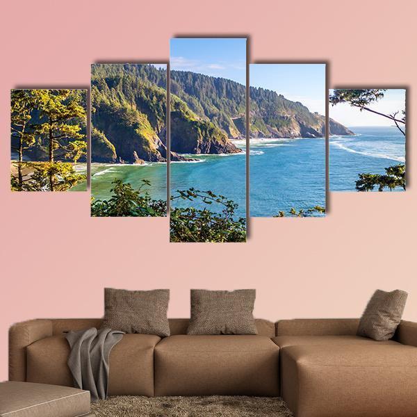 Heceta Head Lighthouse State Park Canvas Wall Art-5 Star-Gallery Wrap-62" x 32"-Tiaracle