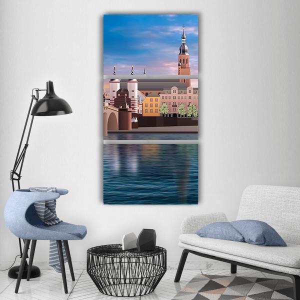 Heidelberg Abstract Vertical Canvas Wall Art-3 Vertical-Gallery Wrap-12" x 25"-Tiaracle