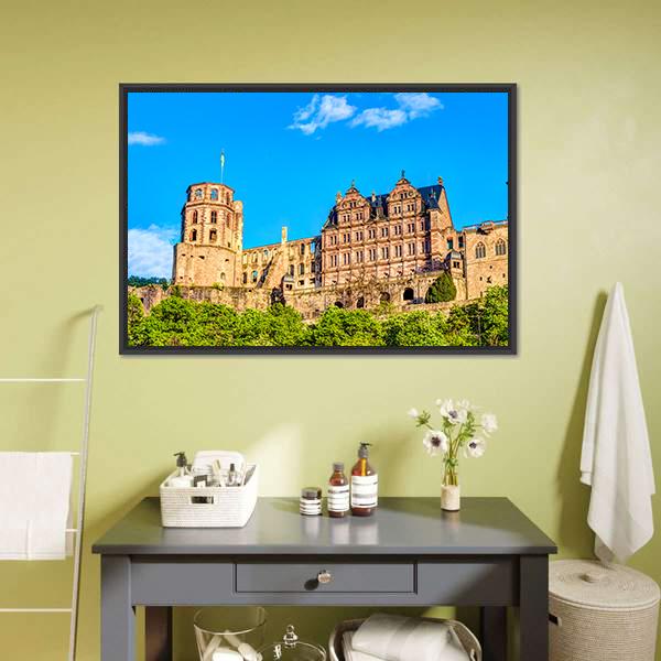 Heidelberg Castle Germany Canvas Wall Art-1 Piece-Floating Frame-24" x 16"-Tiaracle