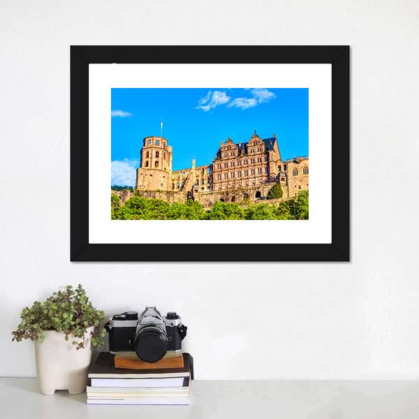 Heidelberg Castle Germany Canvas Wall Art-1 Piece-Framed Print-20" x 16"-Tiaracle