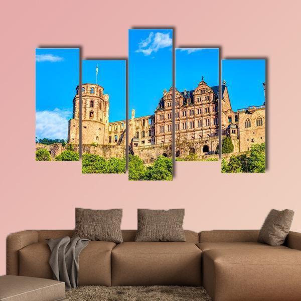 Heidelberg Castle Germany Canvas Wall Art-5 Pop-Gallery Wrap-47" x 32"-Tiaracle