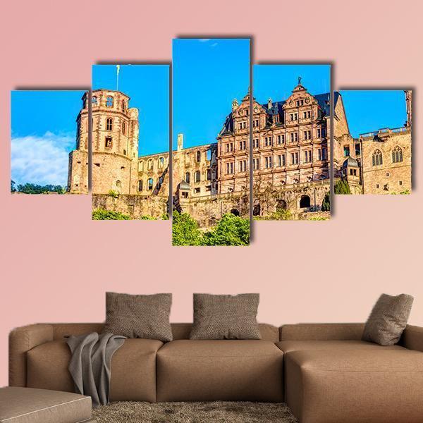 Heidelberg Castle Germany Canvas Wall Art-5 Star-Gallery Wrap-62" x 32"-Tiaracle