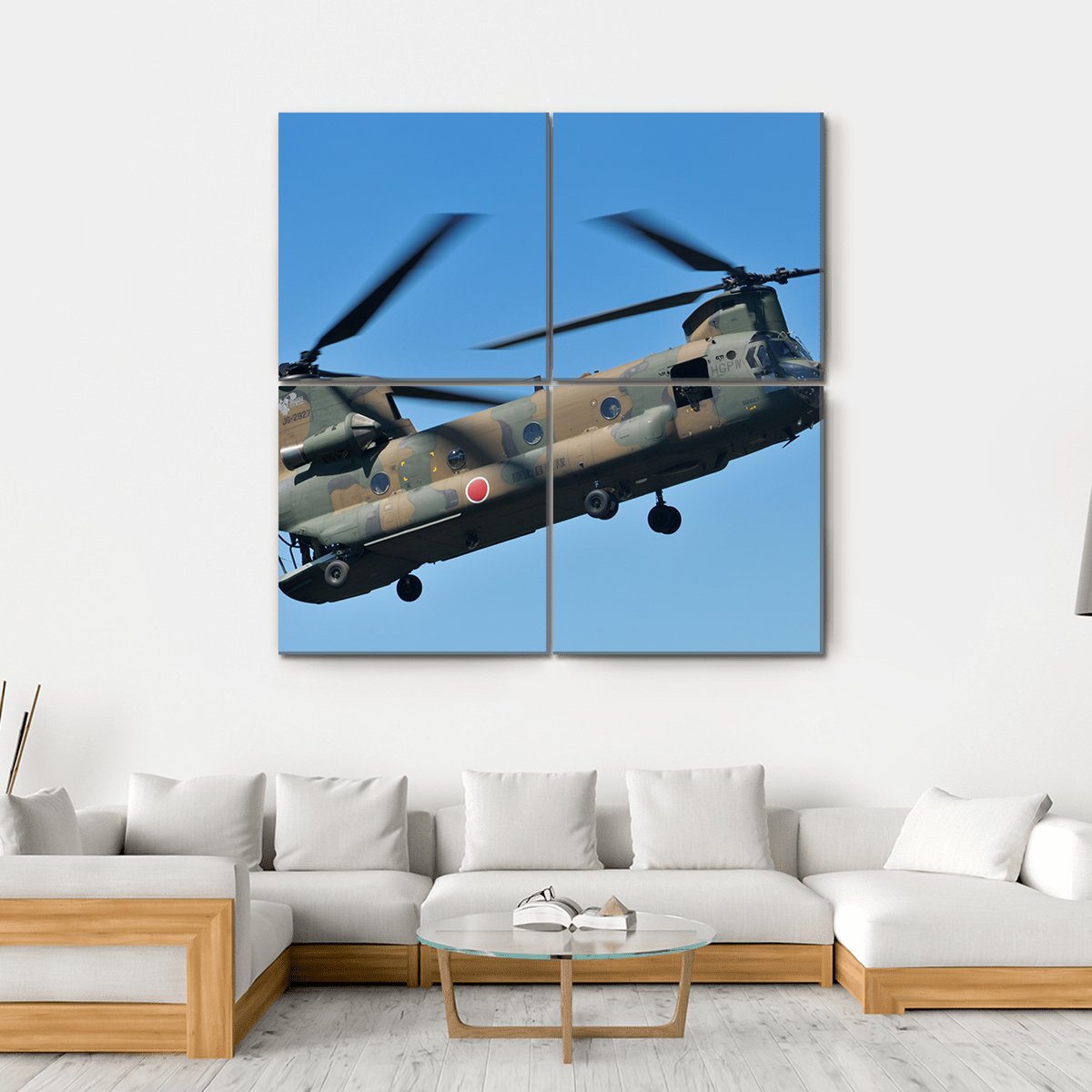 Helicopter Canvas Wall Art-4 Square-Gallery Wrap-17" x 17"-Tiaracle