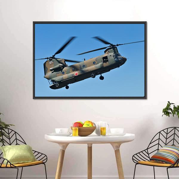 Helicopter Canvas Wall Art-1 Piece-Floating Frame-24" x 16"-Tiaracle