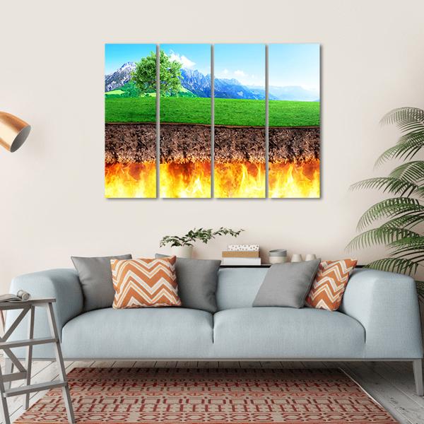 Hell &amp; Paradise Concept Canvas Wall Art-4 Horizontal-Gallery Wrap-34" x 24"-Tiaracle