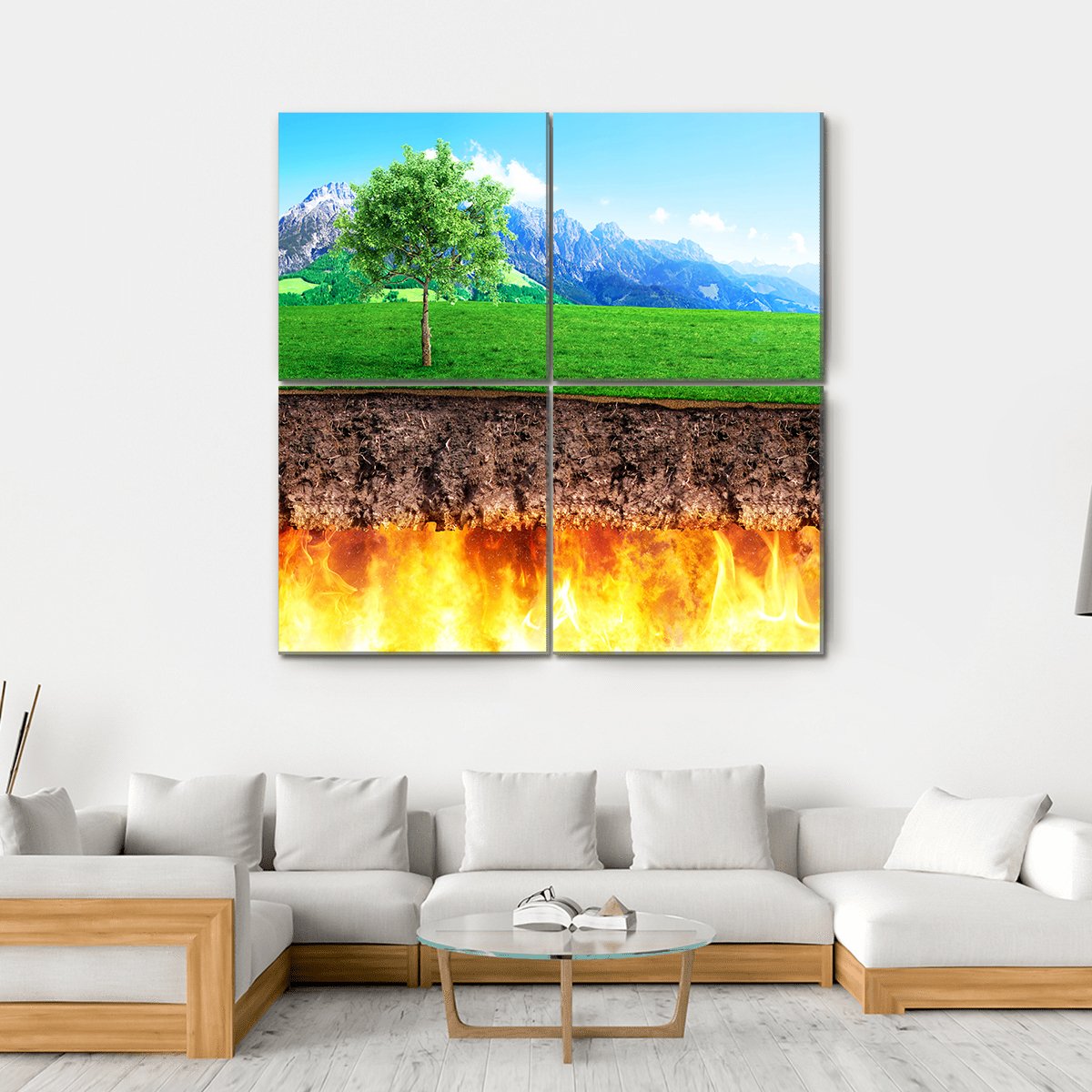 Hell & Paradise Concept Canvas Wall Art-4 Square-Gallery Wrap-17" x 17"-Tiaracle