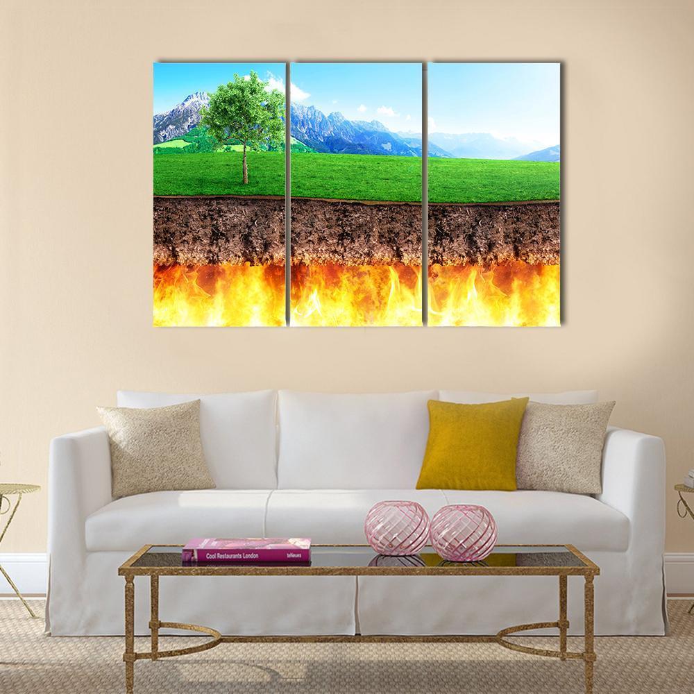 Hell &amp; Paradise Concept Canvas Wall Art-3 Horizontal-Gallery Wrap-37" x 24"-Tiaracle