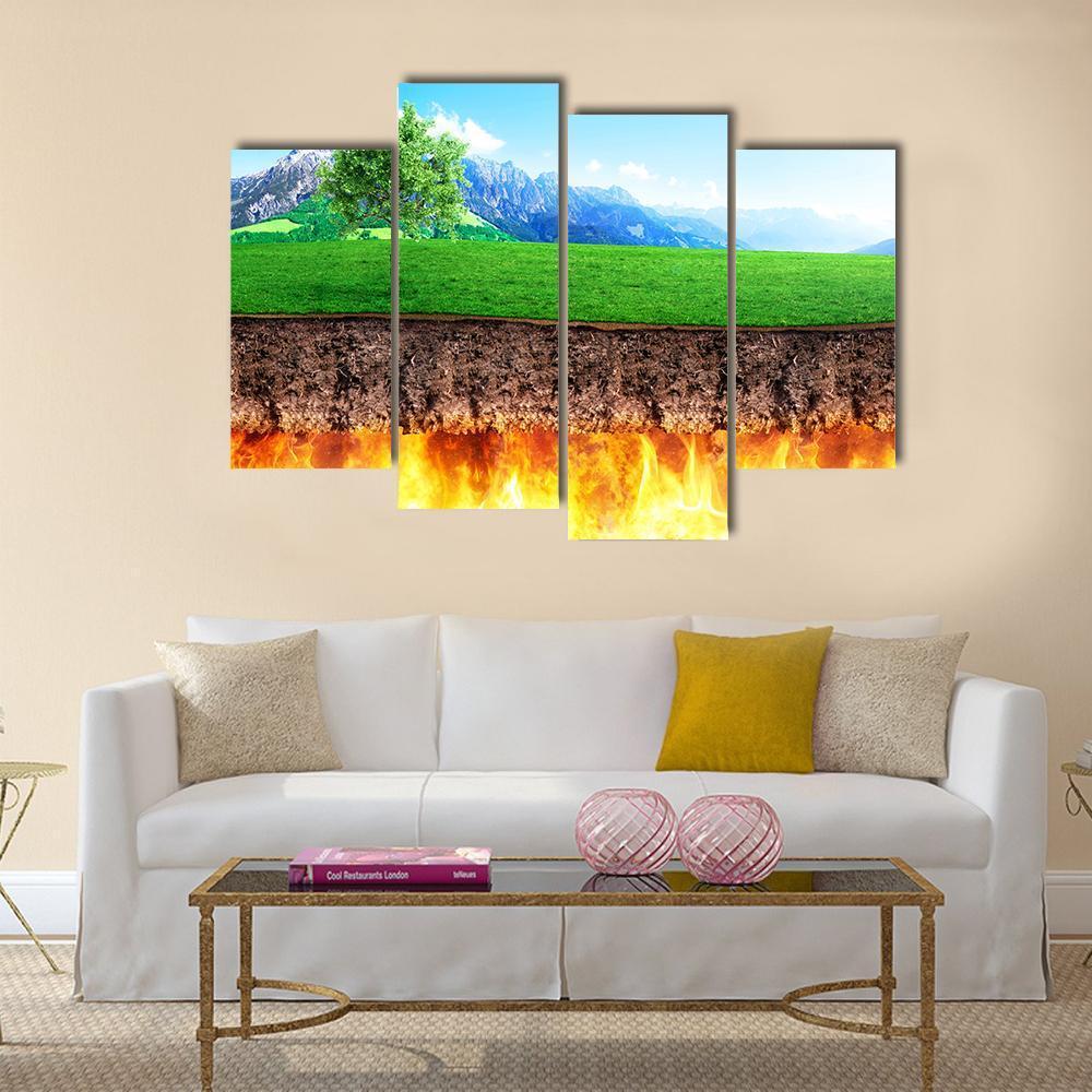 Hell &amp; Paradise Concept Canvas Wall Art-4 Pop-Gallery Wrap-50" x 32"-Tiaracle