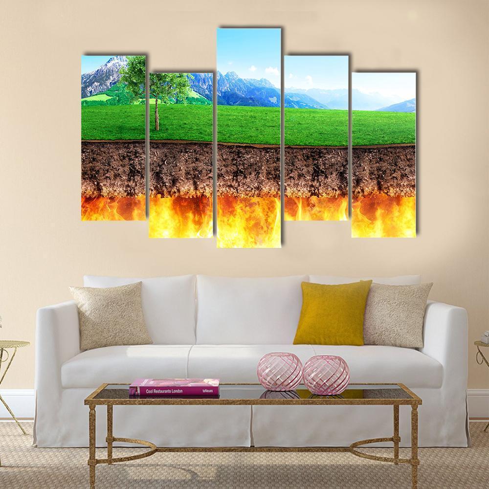Hell &amp; Paradise Concept Canvas Wall Art-5 Pop-Gallery Wrap-47" x 32"-Tiaracle