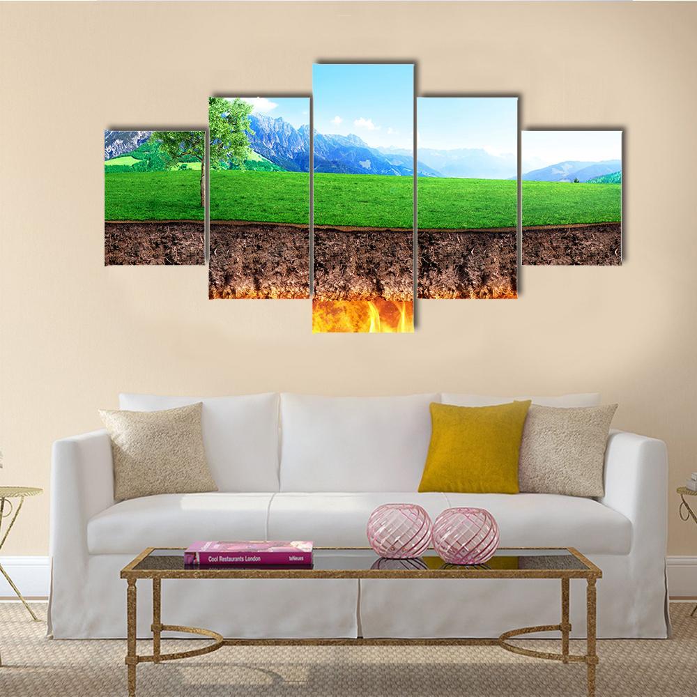 Hell &amp; Paradise Concept Canvas Wall Art-5 Star-Gallery Wrap-62" x 32"-Tiaracle