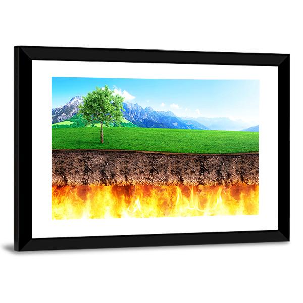 Hell & Paradise Concept Panoramic Canvas Wall Art-1 Piece-36" x 12"-Tiaracle