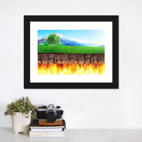 Hell & Paradise Concept Panoramic Canvas Wall Art-1 Piece-36" x 12"-Tiaracle