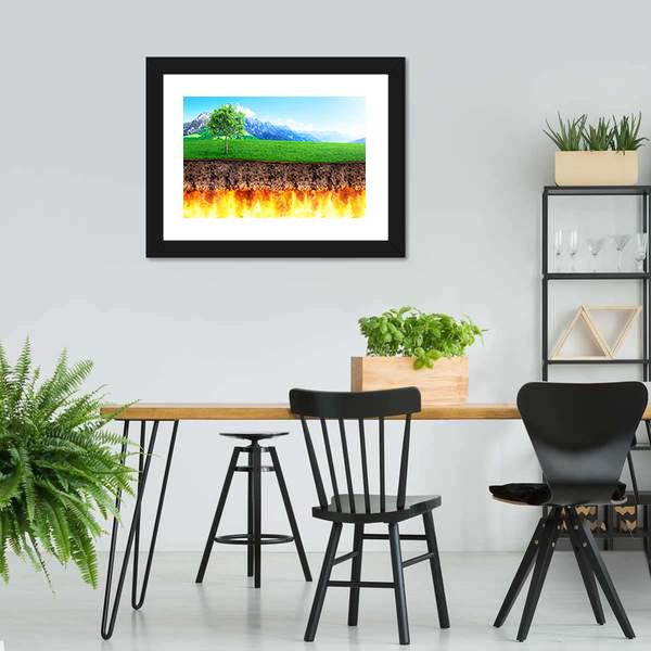 Hell & Paradise Concept Panoramic Canvas Wall Art-1 Piece-36" x 12"-Tiaracle