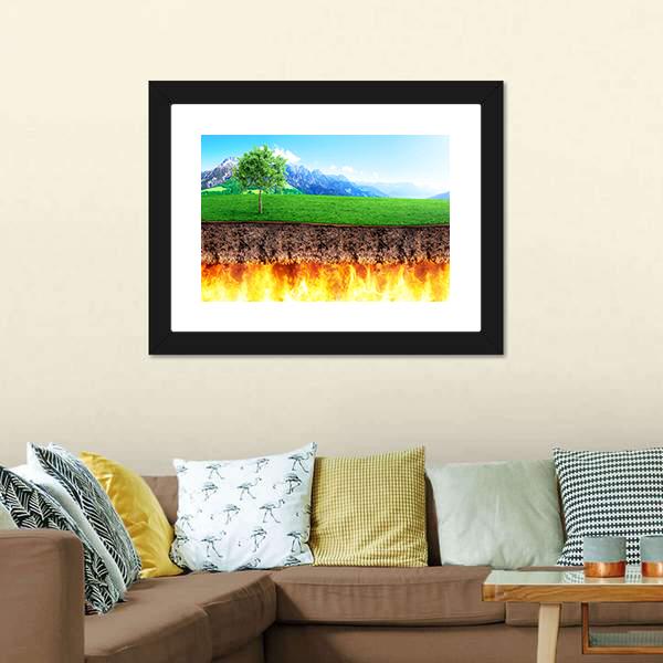Hell & Paradise Concept Panoramic Canvas Wall Art-1 Piece-36" x 12"-Tiaracle