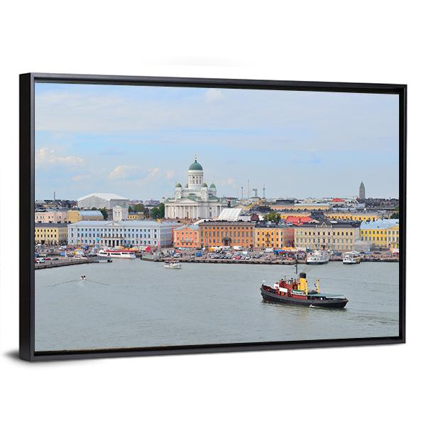 Helsinki From Harbour Canvas Wall Art-3 Horizontal-Gallery Wrap-25" x 16"-Tiaracle