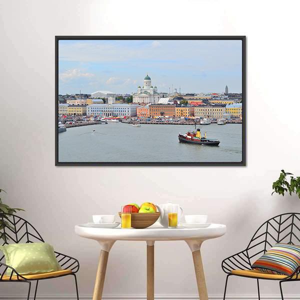 Helsinki From Harbour Canvas Wall Art-3 Horizontal-Gallery Wrap-25" x 16"-Tiaracle
