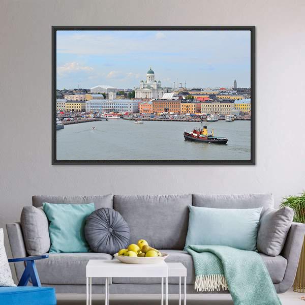 Helsinki From Harbour Canvas Wall Art-3 Horizontal-Gallery Wrap-25" x 16"-Tiaracle