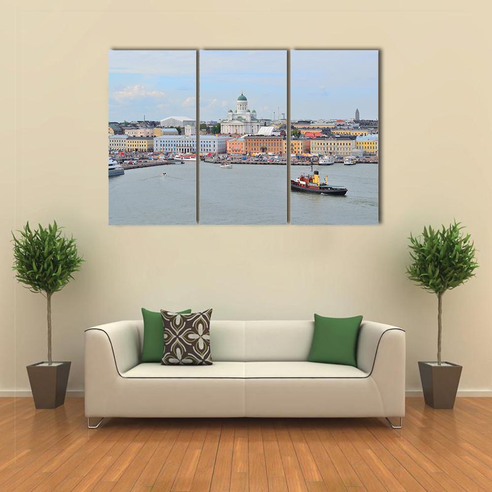 Helsinki From Harbour Canvas Wall Art-3 Horizontal-Gallery Wrap-37" x 24"-Tiaracle