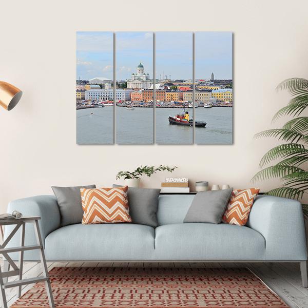 Helsinki From Harbour Canvas Wall Art-4 Horizontal-Gallery Wrap-34" x 24"-Tiaracle