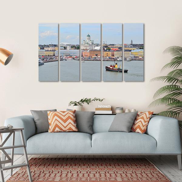 Helsinki From Harbour Canvas Wall Art-5 Horizontal-Gallery Wrap-22" x 12"-Tiaracle