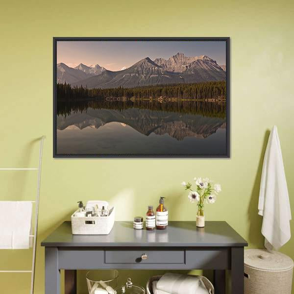 Herbert Lake Canvas Wall Art-1 Piece-Floating Frame-24" x 16"-Tiaracle
