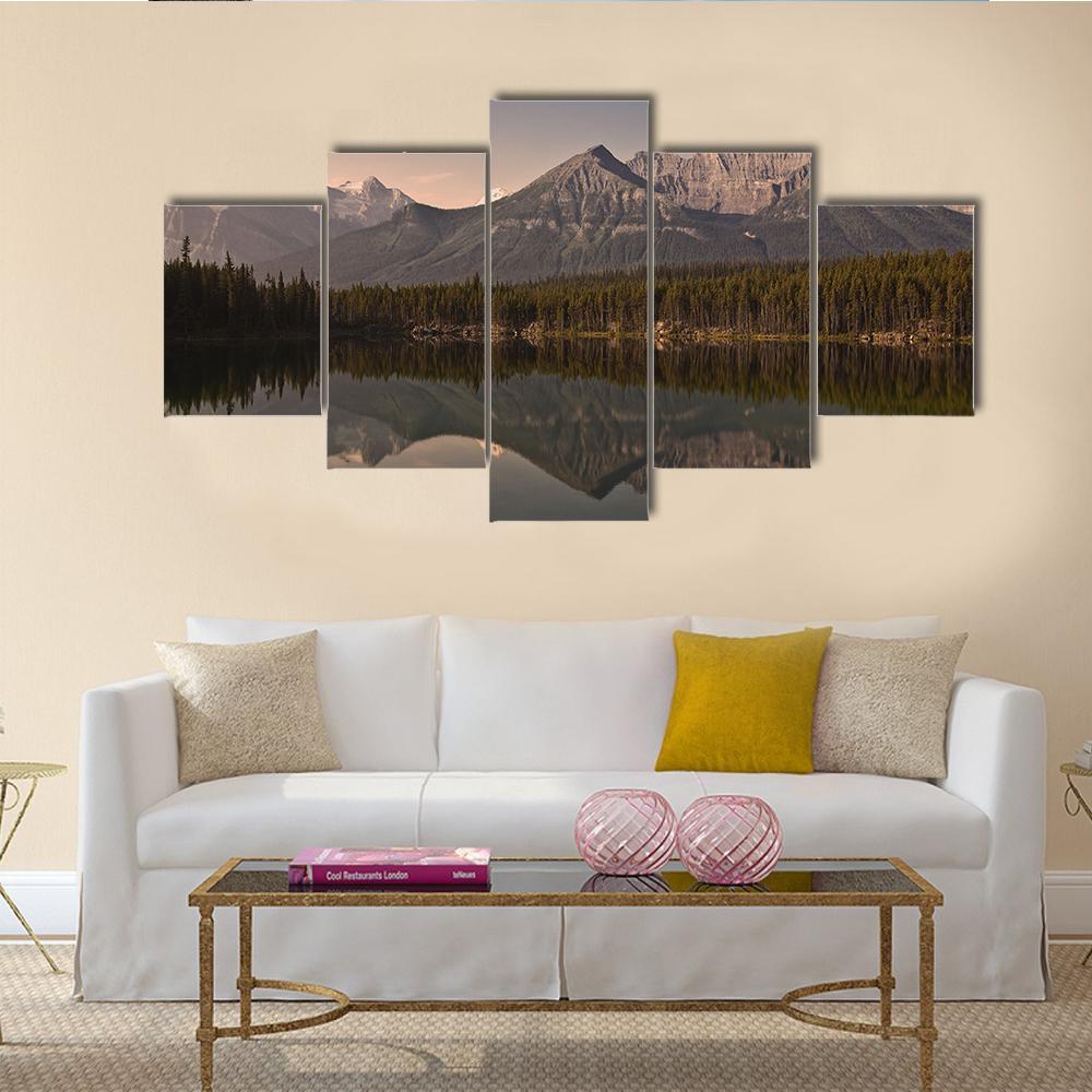 Herbert Lake Canvas Wall Art-5 Star-Gallery Wrap-62" x 32"-Tiaracle