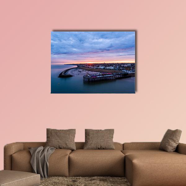 Herne Bay Pier At Sunrise Canvas Wall Art-1 Piece-Gallery Wrap-48" x 32"-Tiaracle