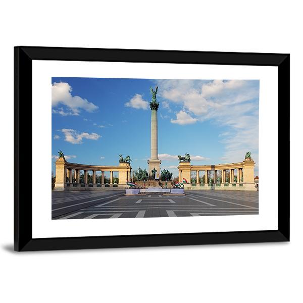 Heroes Square in Budapest Canvas Wall Art-3 Horizontal-Gallery Wrap-25" x 16"-Tiaracle