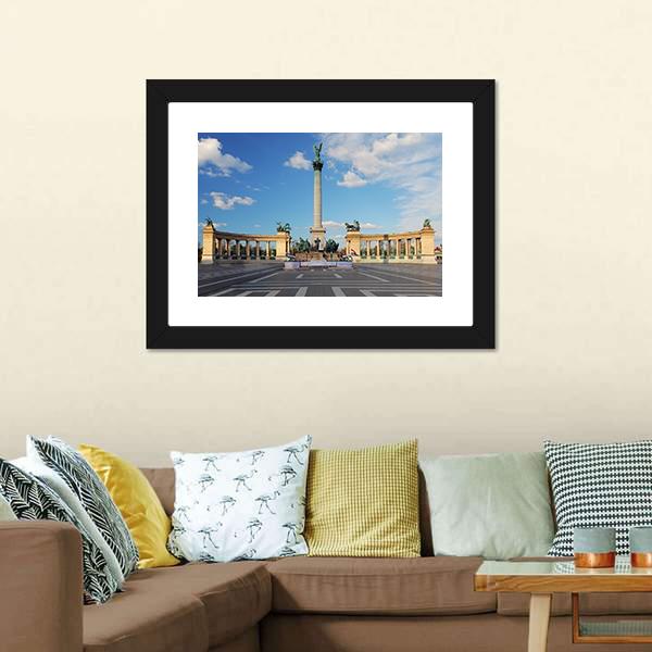 Heroes Square in Budapest Canvas Wall Art-3 Horizontal-Gallery Wrap-25" x 16"-Tiaracle