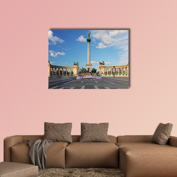 Heroes Square in Budapest Canvas Wall Art-1 Piece-Gallery Wrap-48" x 32"-Tiaracle