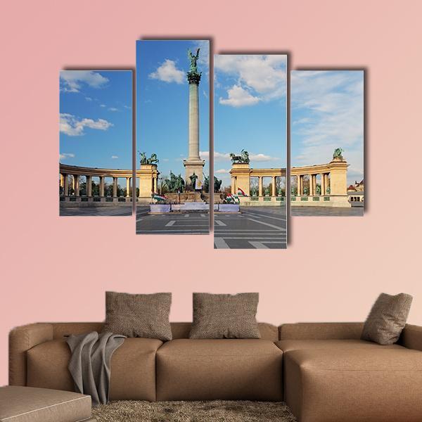 Heroes Square in Budapest Canvas Wall Art-4 Pop-Gallery Wrap-50" x 32"-Tiaracle