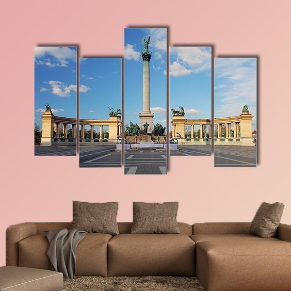 Heroes Square in Budapest Canvas Wall Art-5 Pop-Gallery Wrap-47" x 32"-Tiaracle