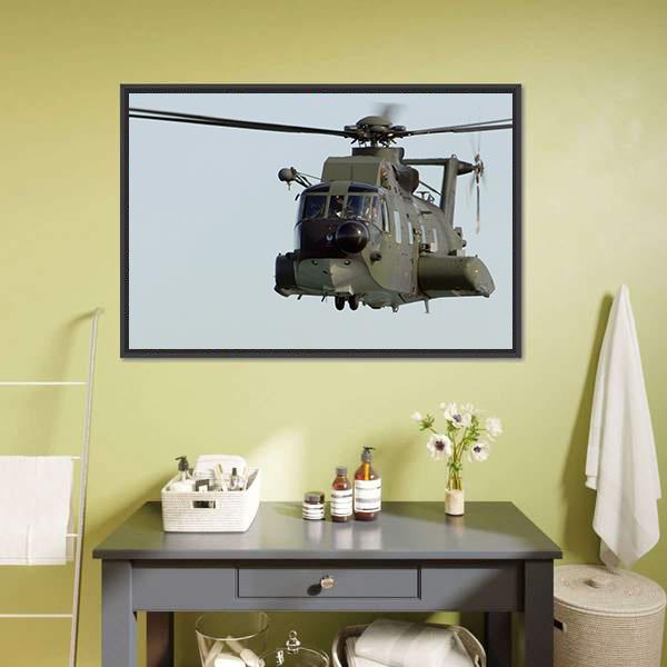 HH 3f Helicopter Canvas Wall Art-1 Piece-Floating Frame-24" x 16"-Tiaracle