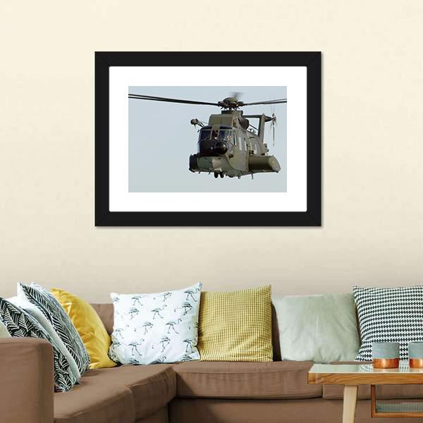 HH 3f Helicopter Canvas Wall Art-5 Horizontal-Gallery Wrap-22" x 12"-Tiaracle