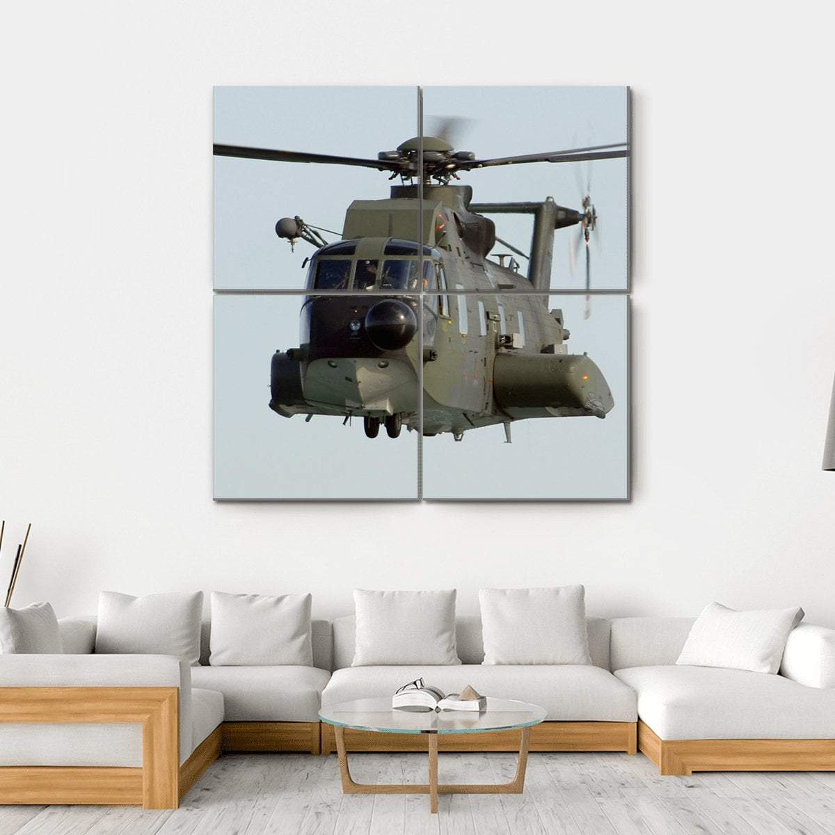 HH 3f Helicopter Canvas Wall Art-4 Square-Gallery Wrap-17" x 17"-Tiaracle