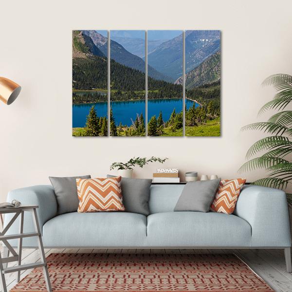 Hidden Lake In Montana Canvas Wall Art-4 Horizontal-Gallery Wrap-34" x 24"-Tiaracle