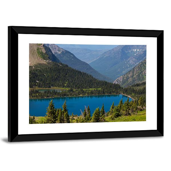 Hidden Lake In Montana Canvas Wall Art-5 Horizontal-Gallery Wrap-22" x 12"-Tiaracle