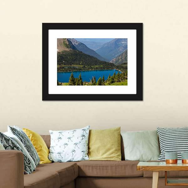 Hidden Lake In Montana Canvas Wall Art-5 Horizontal-Gallery Wrap-22" x 12"-Tiaracle